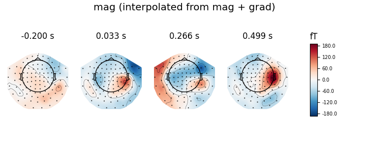 mag (interpolated from mag + grad), -0.200 s, 0.033 s, 0.266 s, 0.499 s, fT