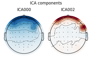 ICA components, ICA000, ICA002