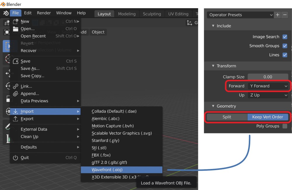 Importing .obj files in Blender
