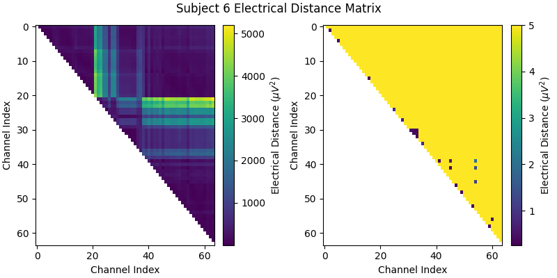 Subject 6 Electrical Distance Matrix